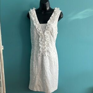 NWT Lilly Pulitzer Resort White Floral Vines Lace Dress size 14
